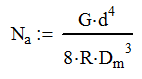 Anzahl der aktiven Wicklungen der Feder mit folgender Formel berechnen